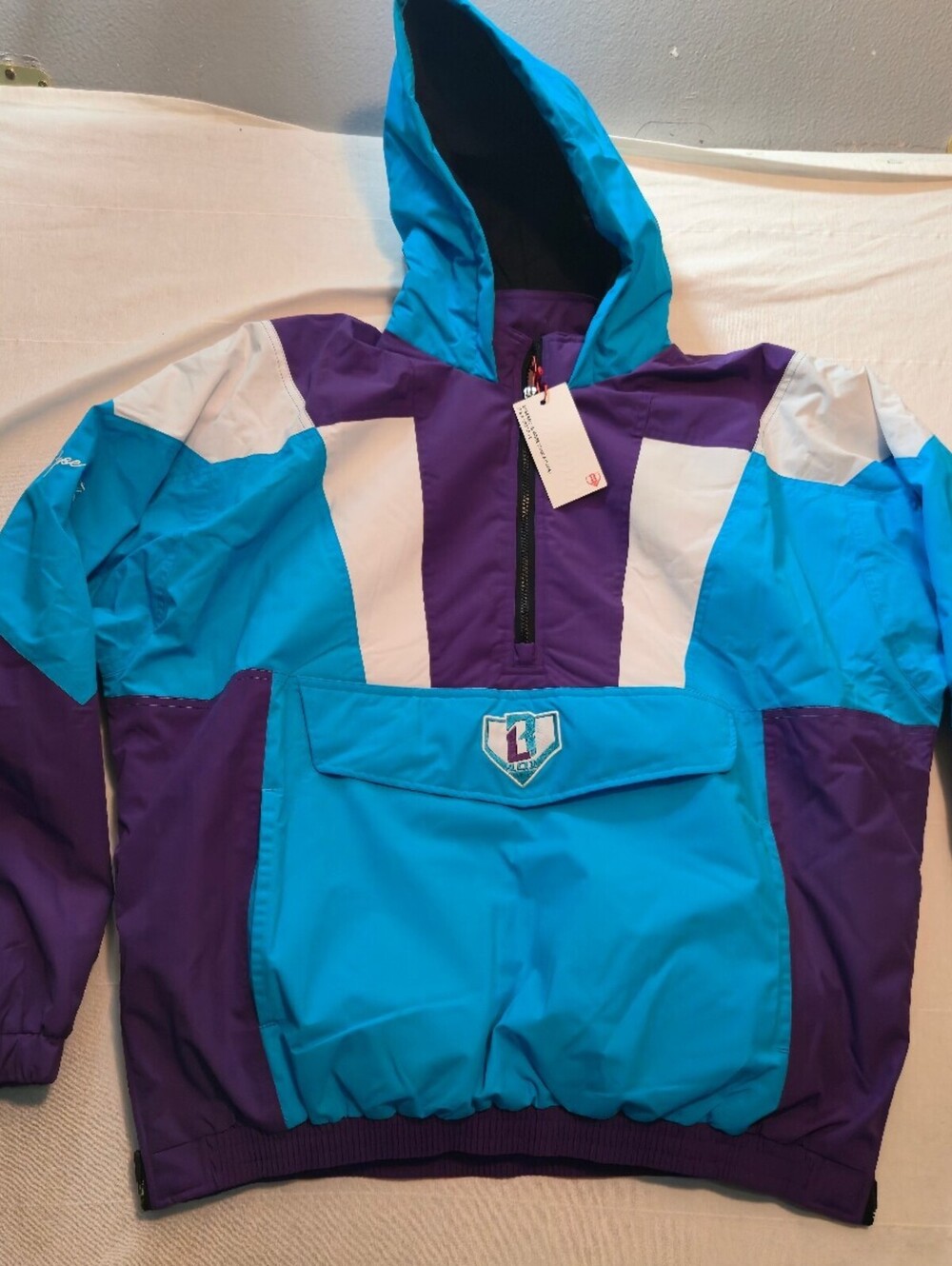 Baseball Lifestyle 101 Colorblock Pullover Jacket Blue/Purple XL